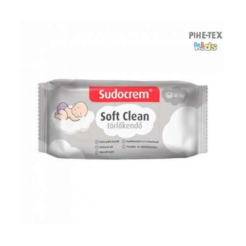 Sudocrem Soft Clean törlőkendő, 55 lapos