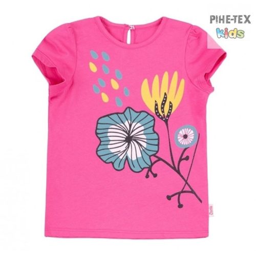 Bembi pink, kislány póló, nyomott virág mintával (FB701)