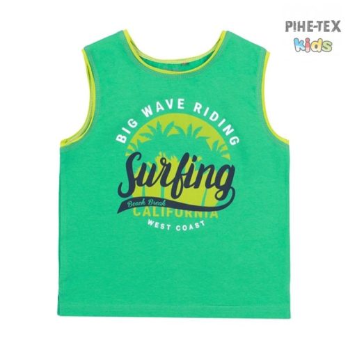 Bembi zöld, fiú nyári trikó, Surfing felirattal  (FB699)