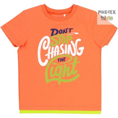 Bembi narancs, fiú póló, don't stop chasing felirattal (FB696)