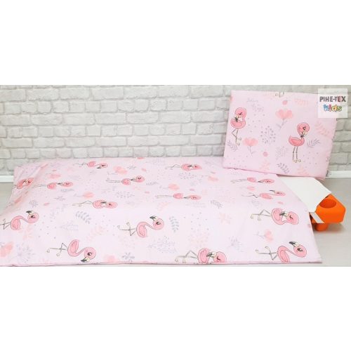 Flamingó rózsa, gyermek,-ovis ágynemű 90x140  (571/R)